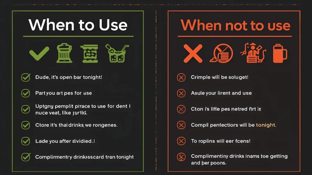 Not to Use “Open Bar”